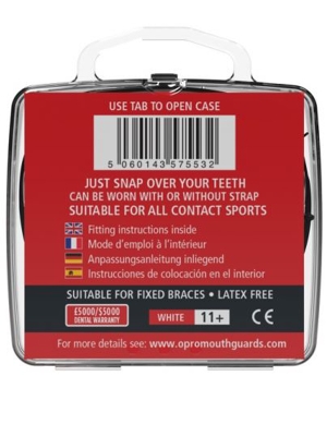 Opro Snap-Fit for Fixed Braces Gumshield (11yrs - Adult) - White